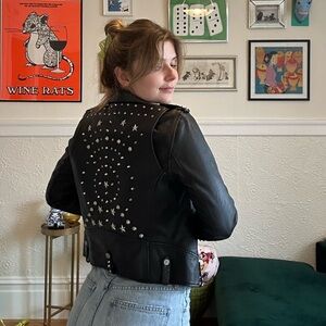 Studded Black Leather Jacket